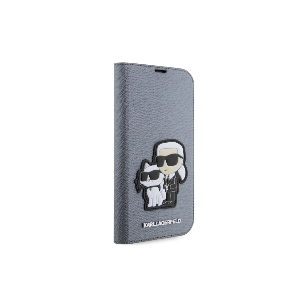 Hurtownia GSM - Etui Karl Lagerfeld KLBKP14LSANKCPG Apple iPhone 14 Pro husa carte argintie/silver Saffiano Karl & Choupette - KLD1529 - {ean13} - Hurt