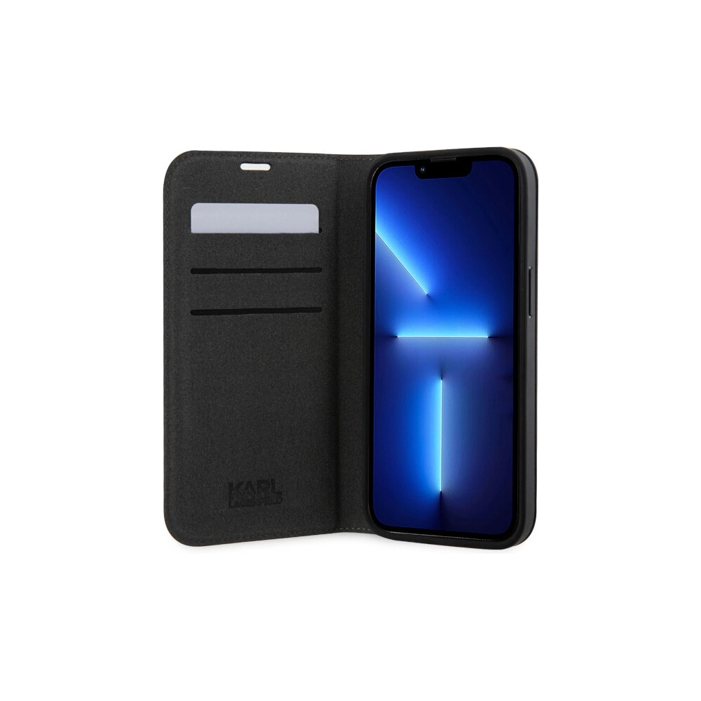 Hurtownia GSM - Etui Karl Lagerfeld KLBKP14SSAKLHPK Apple iPhone 14 bookcase negru/black Saffiano Monogram - KLD1531 - {ean13} - Hurt