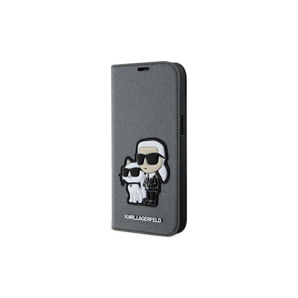Hurtownia GSM - Etui Karl Lagerfeld KLBKP14SSANKCPG Apple iPhone 14 Buchhülle silber Saffiano Karl & Choupette - KLD1532 - {ean13} - Hurt