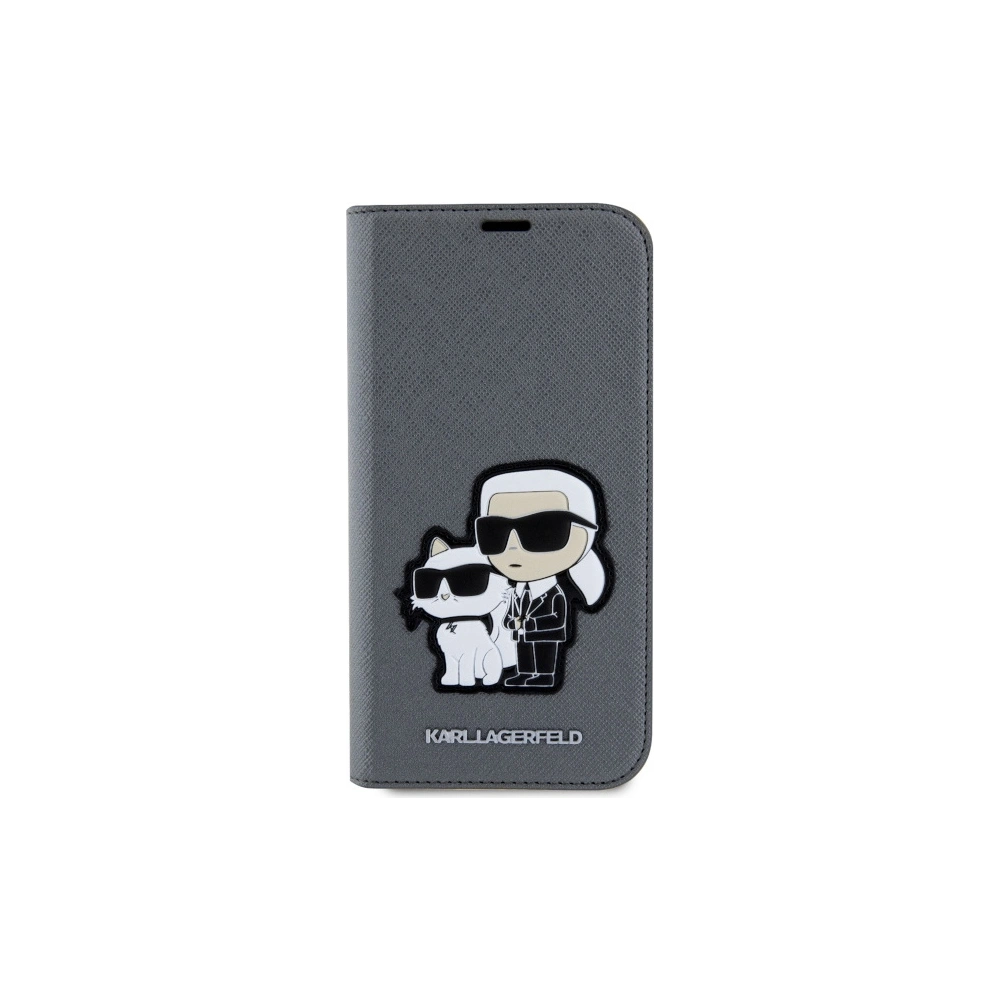 Hurtownia GSM - Etui Karl Lagerfeld KLBKP14SSANKCPG Apple iPhone 14 carte de vizită argintie/silver Saffiano Karl & Choupette - KLD1532 - {ean13} - Hurt
