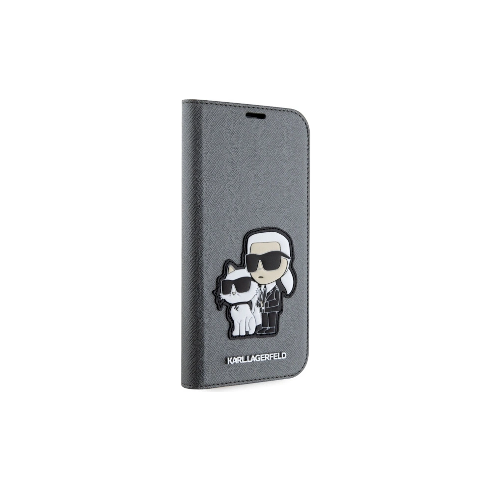 Hurtownia GSM - Etui Karl Lagerfeld KLBKP14SSANKCPG Apple iPhone 14 carte de vizită argintie/silver Saffiano Karl & Choupette - KLD1532 - {ean13} - Hurt