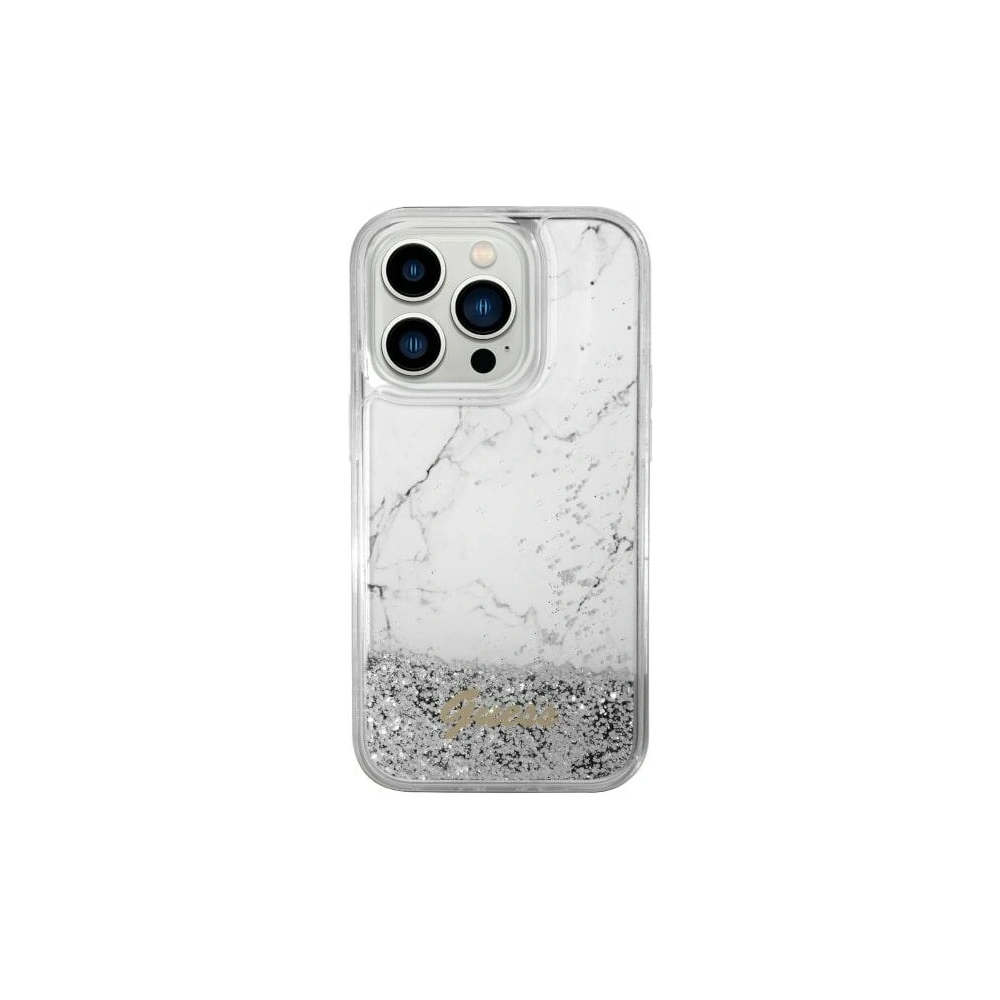 Hurtownia GSM - Etui Guess GUHCP14SLCSGSGH Apple iPhone 14 biały/white hardcase Liquid Glitter Marble - GUE2457 - {ean13} - Hurt