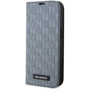 Hurtownia GSM - Etui Karl Lagerfeld KLBKP14XSAKLHPG Apple iPhone 14 Pro Max Buchhülle silber Saffiano Monogram - KLD1534 - {ean13} - Hurt