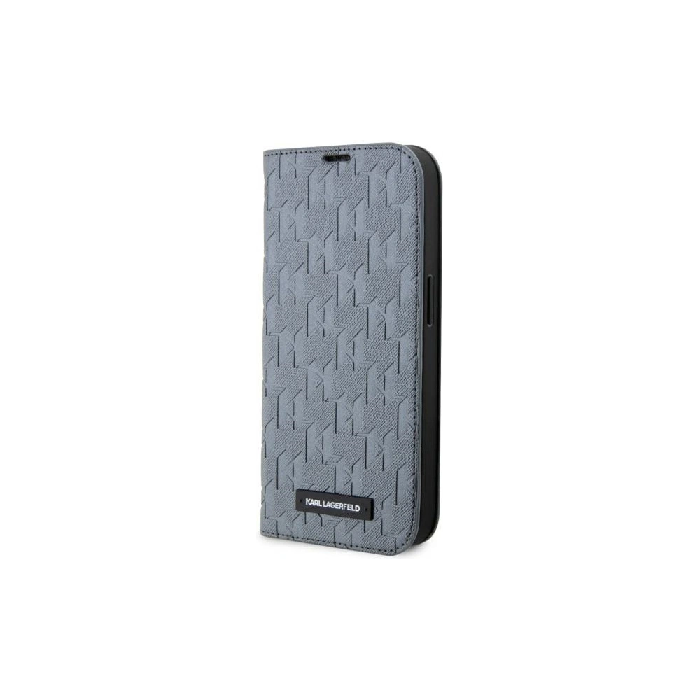 Hurtownia GSM - Etui Karl Lagerfeld KLBKP14XSAKLHPG Apple iPhone 14 Pro Max Buchhülle silber Saffiano Monogram - KLD1534 - {ean13} - Hurt