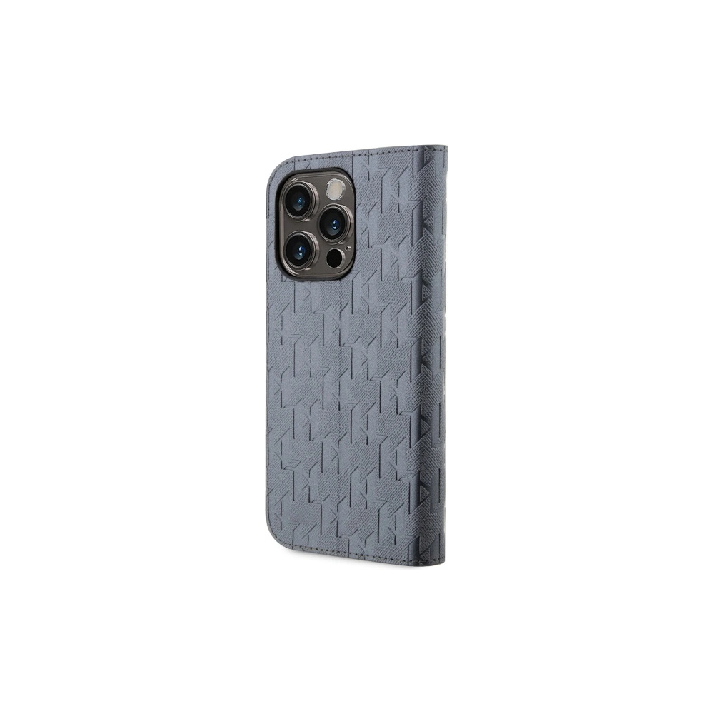 Hurtownia GSM - Etui Karl Lagerfeld KLBKP14XSAKLHPG Apple iPhone 14 Pro Max Buchhülle silber Saffiano Monogram - KLD1534 - {ean13} - Hurt