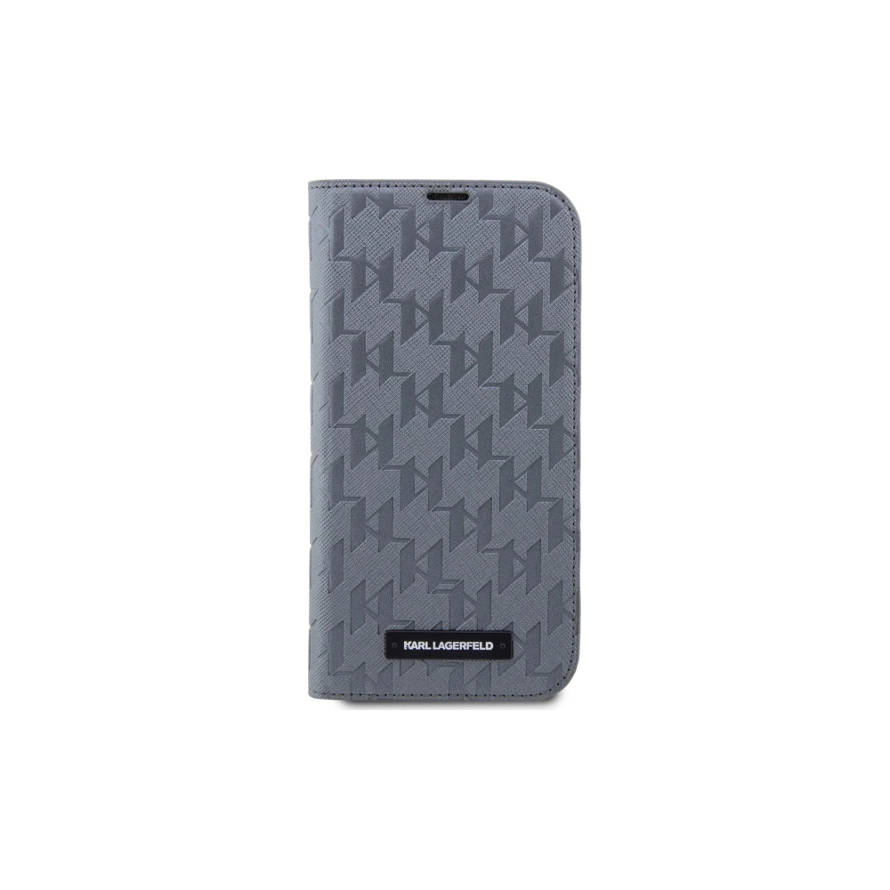 Hurtownia GSM - Etui Karl Lagerfeld KLBKP14XSAKLHPG Apple iPhone 14 Pro Max Buchhülle silber Saffiano Monogram - KLD1534 - {ean13} - Hurt