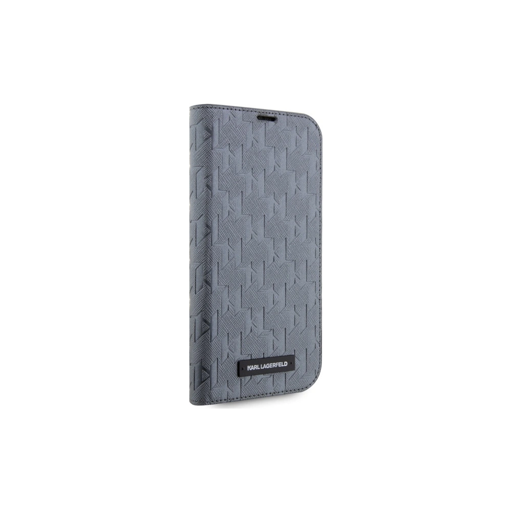 Hurtownia GSM - Etui Karl Lagerfeld KLBKP14XSAKLHPG Apple iPhone 14 Pro Max Buchhülle silber Saffiano Monogram - KLD1534 - {ean13} - Hurt