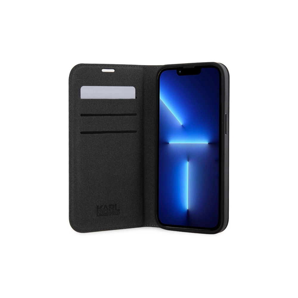 Hurtownia GSM - Etui Karl Lagerfeld KLBKP14XSAKLHPK Apple iPhone 14 Pro Max bookcase negru/black Saffiano Monogram - KLD1535 - {ean13} - Hurt