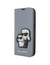 Hurtownia GSM - Etui Karl Lagerfeld KLBKP14XSANKCPG Apple iPhone 14 Pro Max Buchhülle silber Saffiano Karl & Choupette - KLD1536 - {ean13} - Hurt