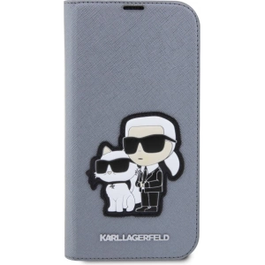 Etui Karl Lagerfeld KLBKP14XSANKCPG Apple iPhone 14 Pro Max bookcase srebrny/silver Saffiano Karl & Choupette