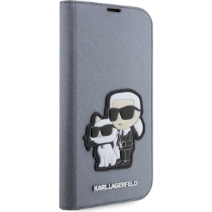 Etui Karl Lagerfeld KLBKP14XSANKCPG Apple iPhone 14 Pro Max bookcase srebrny/silver Saffiano Karl & Choupette