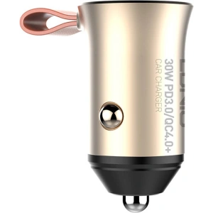 Hurtownia GSM - Ładowarka samochodowa LDNIO C509Q, USB + USB-C, 30W + kabel USB-C/Lightning (złota) - LDN358 - {ean13} - Hurt