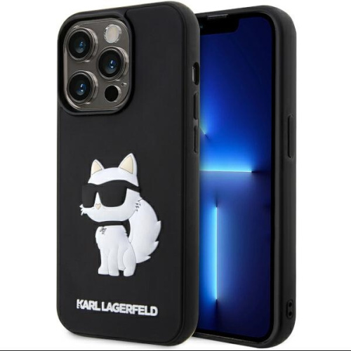 Karl Lagerfeld Distributor - 3666339122683 - KLD1538 - Karl Lagerfeld KLHCP14L3DRKHNK Apple iPhone 14 Pro black hardcase Rubber Choupette 3D - B2B homescreen