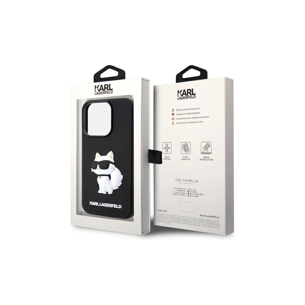 Hurtownia GSM - Etui Karl Lagerfeld KLHCP14L3DRKHNK Apple iPhone 14 Pro černé/black hardcase Rubber Choupette 3D - KLD1538 - {ean13} - Hurt
