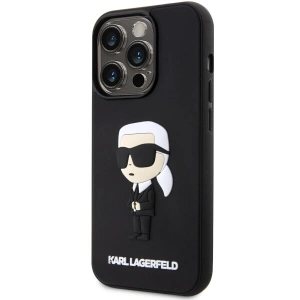 Etui Karl Lagerfeld KLHCP14L3DRKINK Apple iPhone 14 Pro czarny/black hardcase Rubber Ikonik 3D