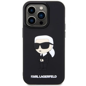 Etui Karl Lagerfeld KLHCP14L3DRKINK Apple iPhone 14 Pro czarny/black hardcase Rubber Ikonik 3D