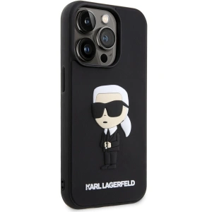 Etui Karl Lagerfeld KLHCP14L3DRKINK Apple iPhone 14 Pro czarny/black hardcase Rubber Ikonik 3D