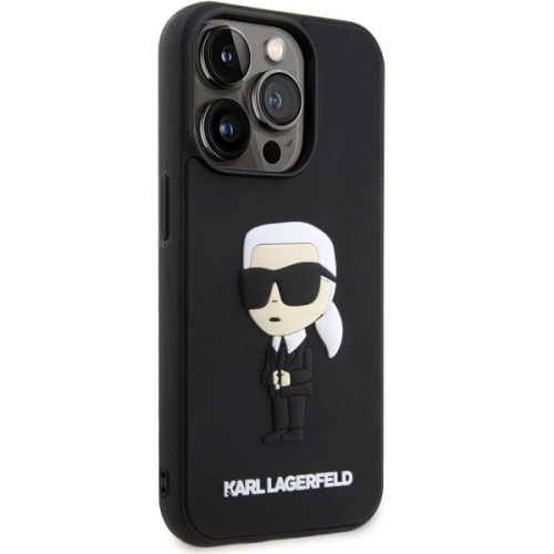 Etui Karl Lagerfeld KLHCP14L3DRKINK Apple iPhone 14 Pro czarny/black hardcase Rubber Ikonik 3D