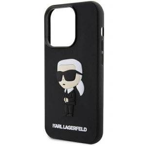 Etui Karl Lagerfeld KLHCP14L3DRKINK Apple iPhone 14 Pro czarny/black hardcase Rubber Ikonik 3D