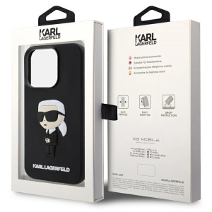 Etui Karl Lagerfeld KLHCP14L3DRKINK Apple iPhone 14 Pro czarny/black hardcase Rubber Ikonik 3D