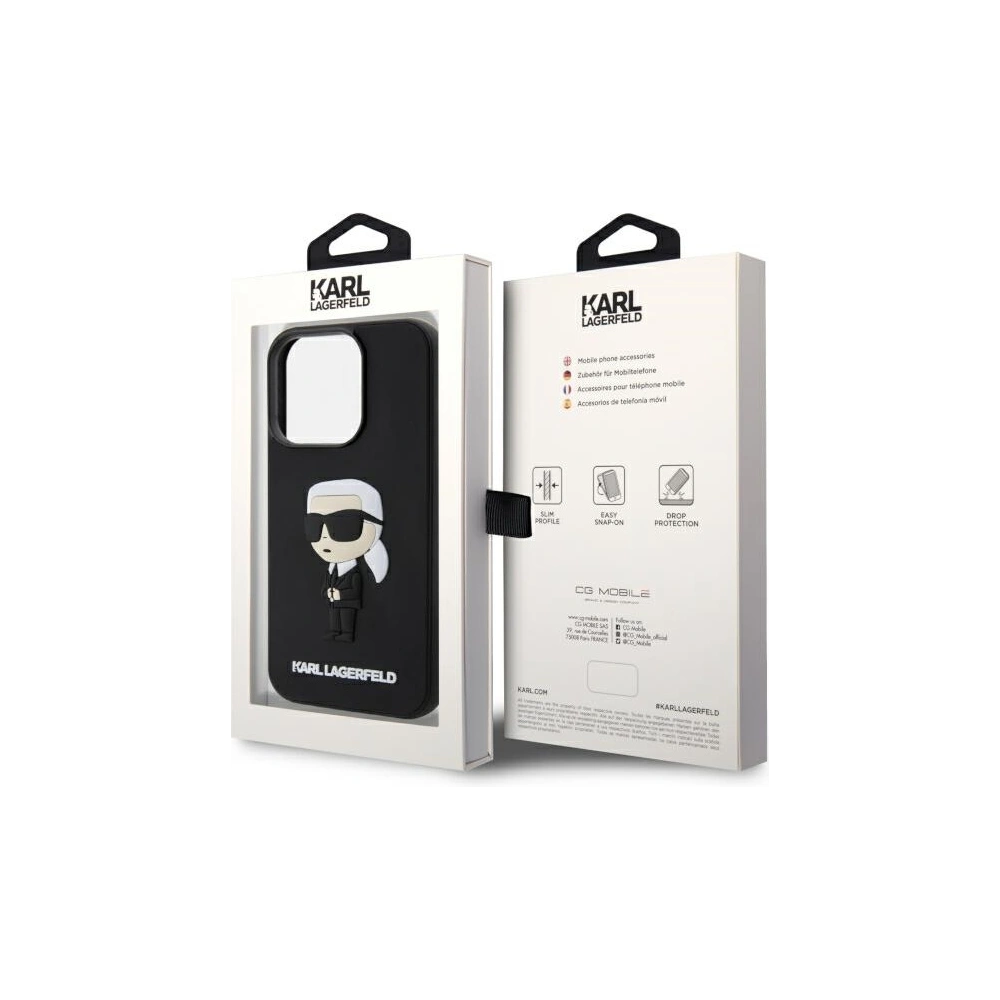 Hurtownia GSM - Etui Karl Lagerfeld KLHCP14L3DRKINK Apple iPhone 14 Pro schwarz/black hardcase Rubber Ikonik 3D - KLD1539 - {ean13} - Hurt