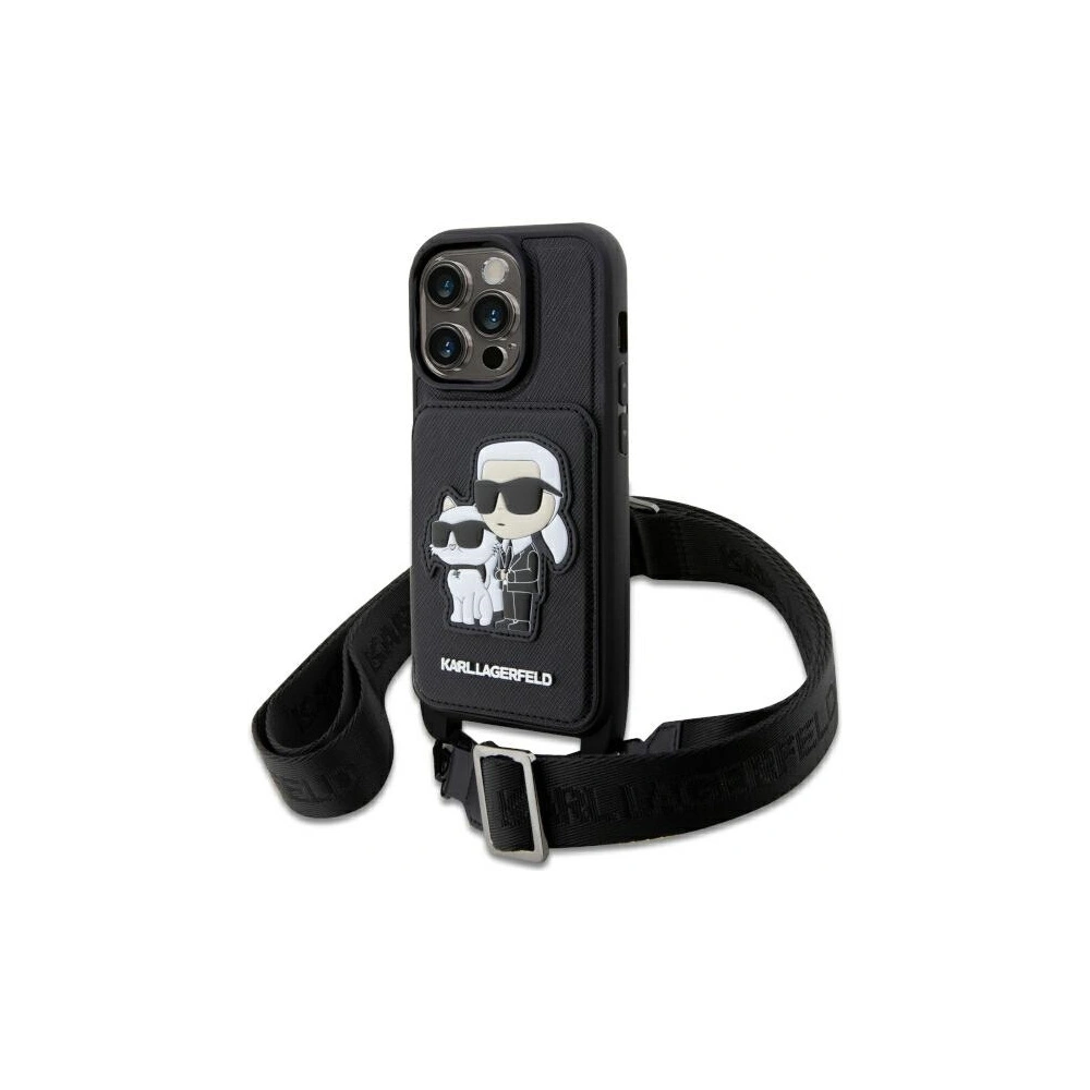 Hurtownia GSM - Etui Karl Lagerfeld KLHCP14LCSAKCPMK Apple iPhone 14 Pro hardcase negru/black Crossbody Saffiano Karl & Choupette - KLD1540 - {ean13} - Hurt