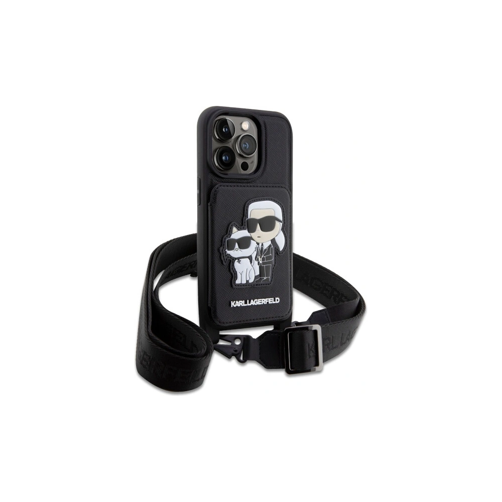 Hurtownia GSM - Etui Karl Lagerfeld KLHCP14LCSAKCPMK Apple iPhone 14 Pro Hardcase schwarz/black Crossbody Saffiano Karl & Choupette - KLD1540 - {ean13} - Hurt