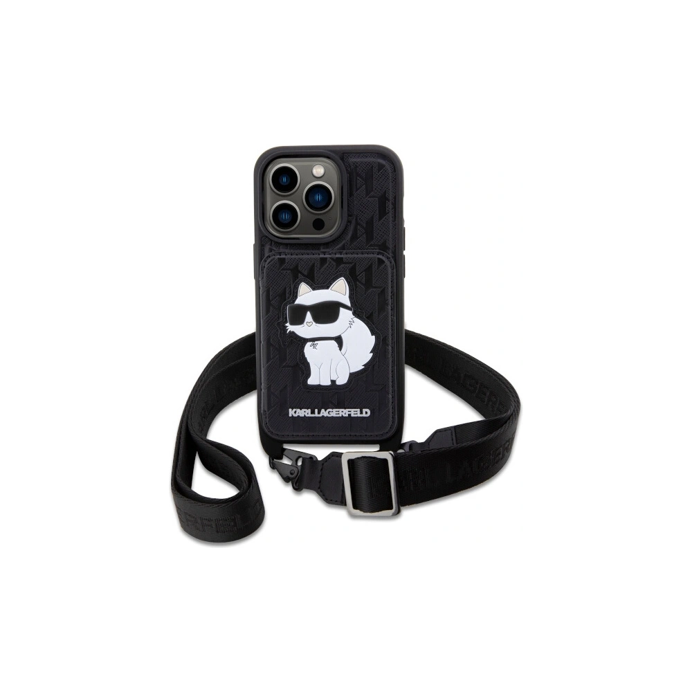 Hurtownia GSM - Etui Karl Lagerfeld KLHCP14LCSAKHPCK Apple iPhone 14 Pro Hardcase schwarz/black Crossbody Saffiano Monogram Choupette - KLD1541 - {ean13} - Hurt