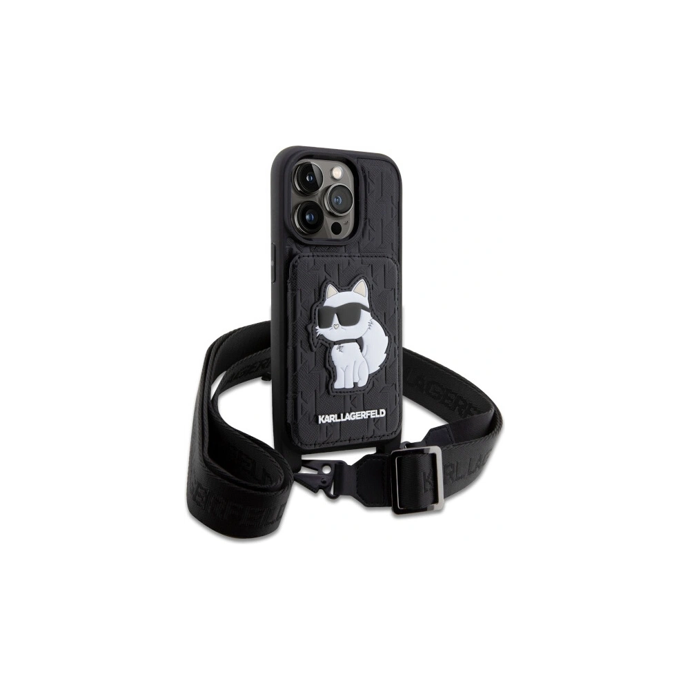 Hurtownia GSM - Etui Karl Lagerfeld KLHCP14LCSAKHPCK Apple iPhone 14 Pro Hardcase schwarz/black Crossbody Saffiano Monogram Choupette - KLD1541 - {ean13} - Hurt