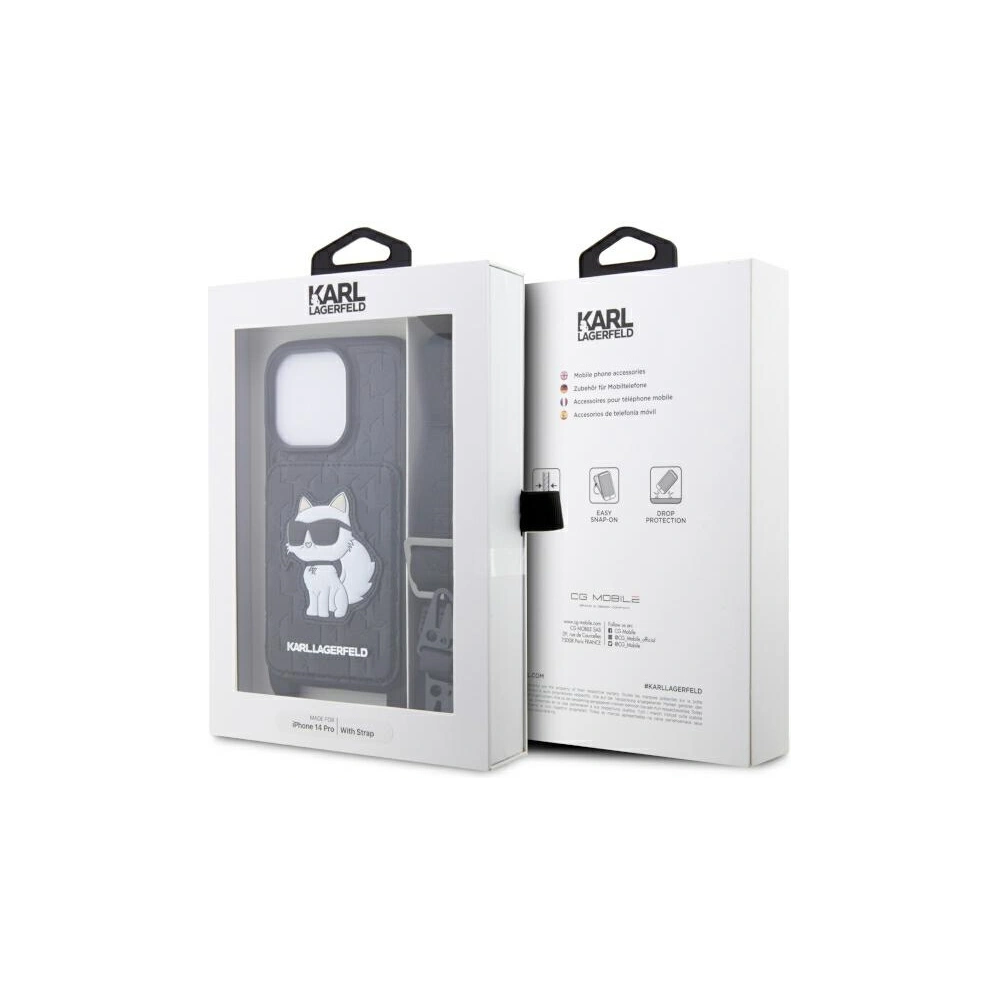 Hurtownia GSM - Etui Karl Lagerfeld KLHCP14LCSAKHPCK Apple iPhone 14 Pro Hardcase schwarz/black Crossbody Saffiano Monogram Choupette - KLD1541 - {ean13} - Hurt