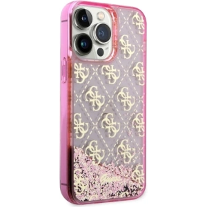 Etui Guess GUHCP14XLC4PSGP Apple iPhone 14 Pro Max różowy/pink hardcase Liquid Glitter 4G Transculent