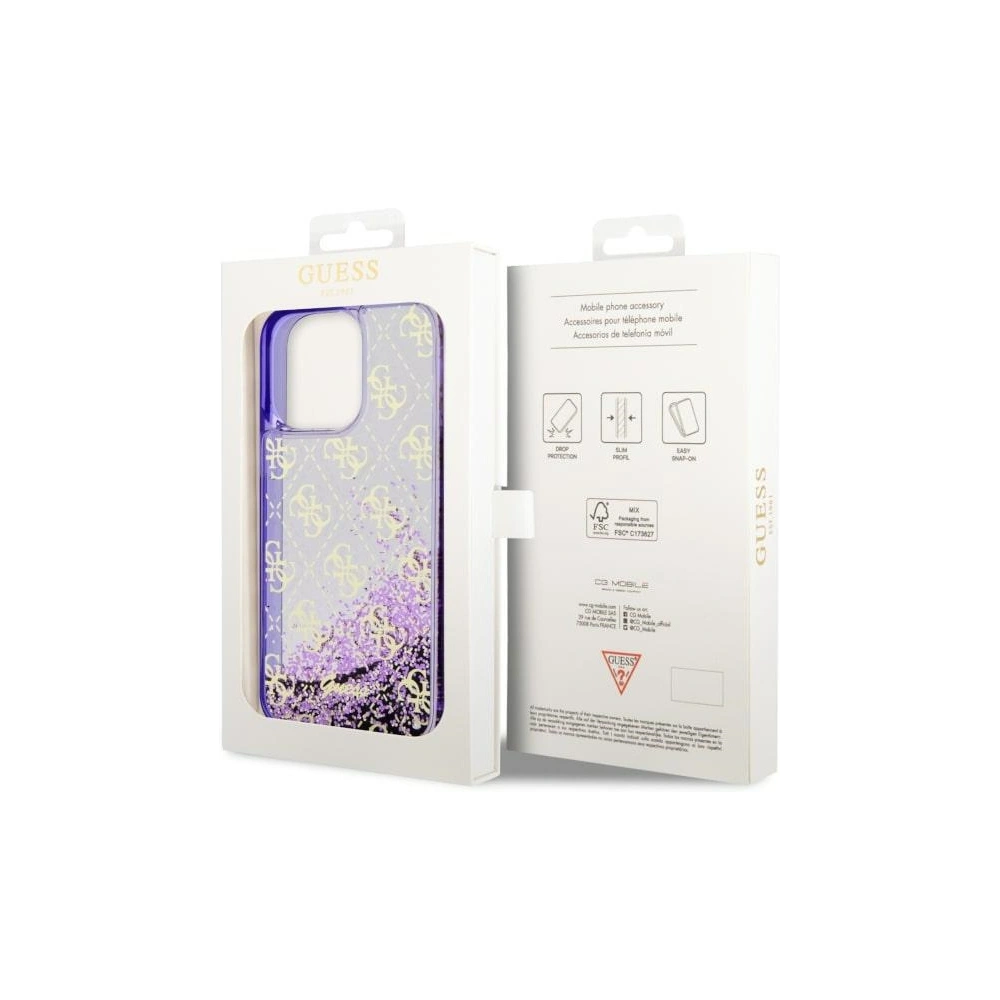 Hurtownia GSM - Etui Guess GUHCP14XLC4PSGU Apple iPhone 14 Pro Max purpuriu/purple hardcase Liquid Glitter 4G Transculent - GUE2461 - {ean13} - Hurt