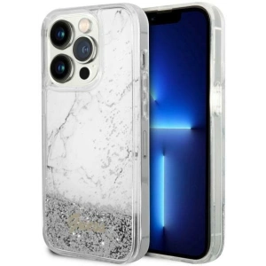 Etui Guess GUHCP14XLCSGSGH Apple iPhone 14 Pro Max biały/white hardcase Liquid Glitter Marble