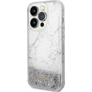 Etui Guess GUHCP14XLCSGSGH Apple iPhone 14 Pro Max biały/white hardcase Liquid Glitter Marble
