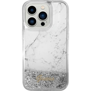 Etui Guess GUHCP14XLCSGSGH Apple iPhone 14 Pro Max biały/white hardcase Liquid Glitter Marble