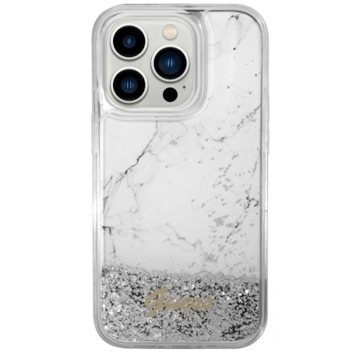 Etui Guess GUHCP14XLCSGSGH Apple iPhone 14 Pro Max biały/white hardcase Liquid Glitter Marble