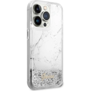 Etui Guess GUHCP14XLCSGSGH Apple iPhone 14 Pro Max biały/white hardcase Liquid Glitter Marble