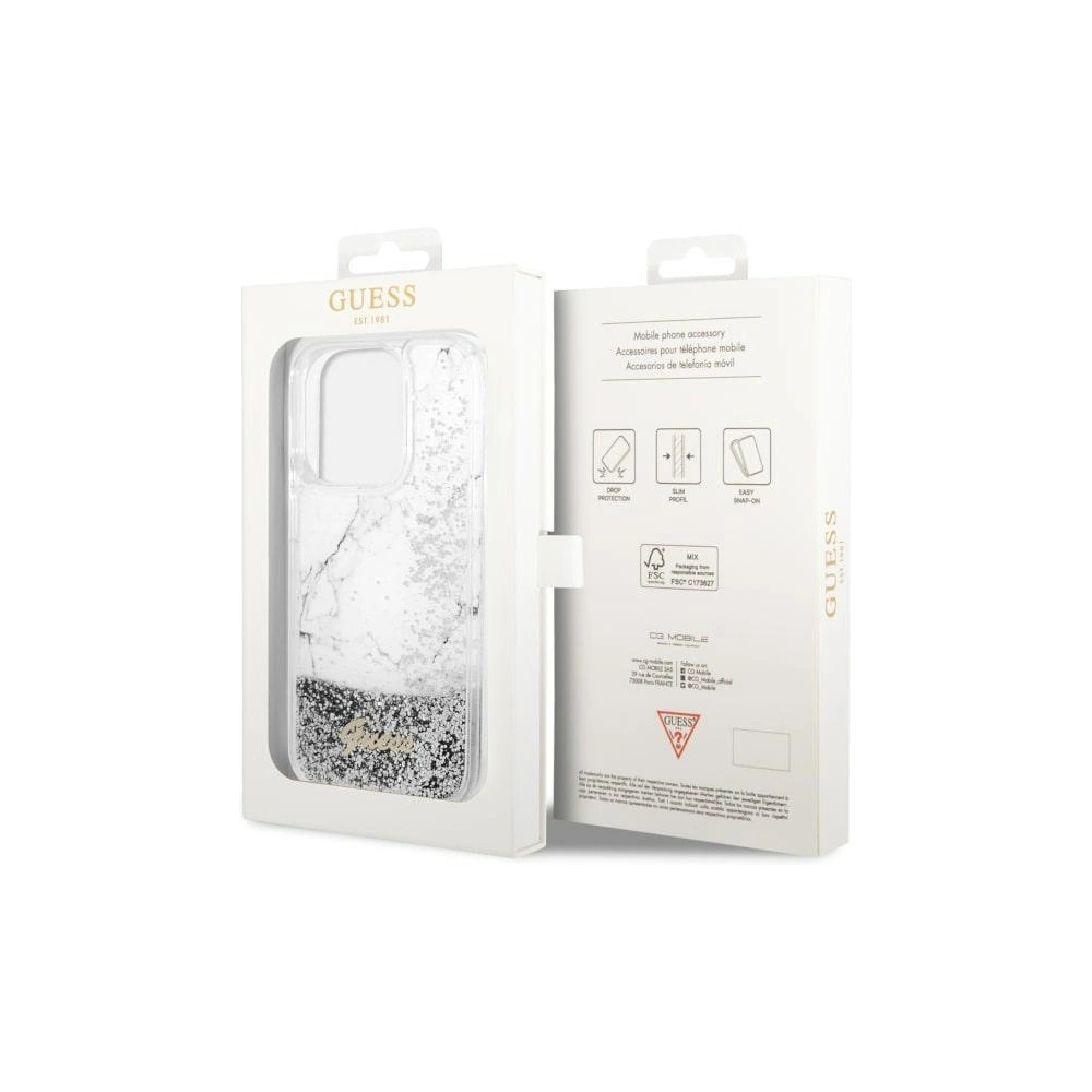 Hurtownia GSM - Etui Guess GUHCP14XLCSGSGH Apple iPhone 14 Pro Max weiß/white hardcase Liquid Glitter Marble - GUE2462 - {ean13} - Hurt