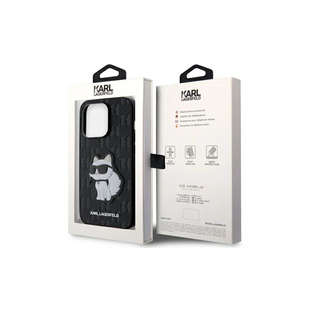 Hurtownia GSM - Etui Karl Lagerfeld KLHCP14LSAKHPCK Apple iPhone 14 Pro schwarz Saffiano Monogram Choupette - KLD1543 - {ean13} - Hurt