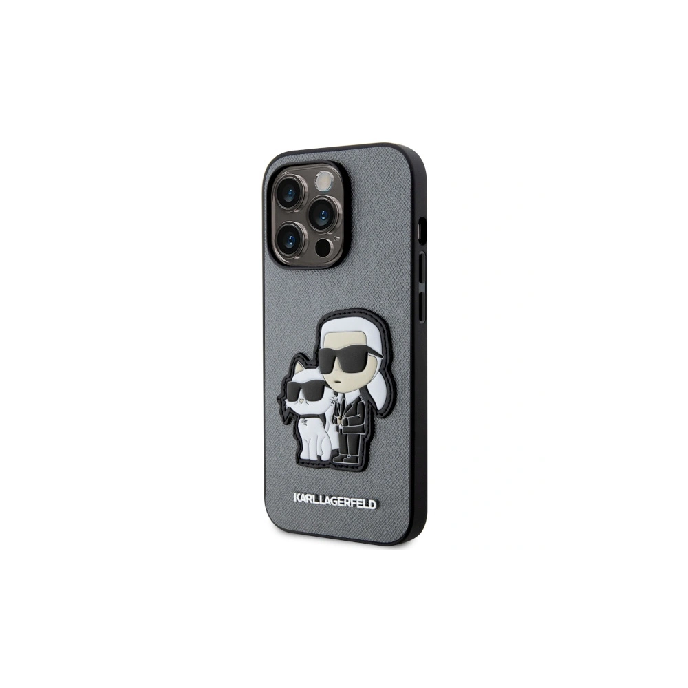 Hurtownia GSM - Etui Karl Lagerfeld KLHCP14LSANKCPG Apple iPhone 14 Pro Hardcase silber/silver Saffiano Karl & Choupette - KLD1544 - {ean13} - Hurt