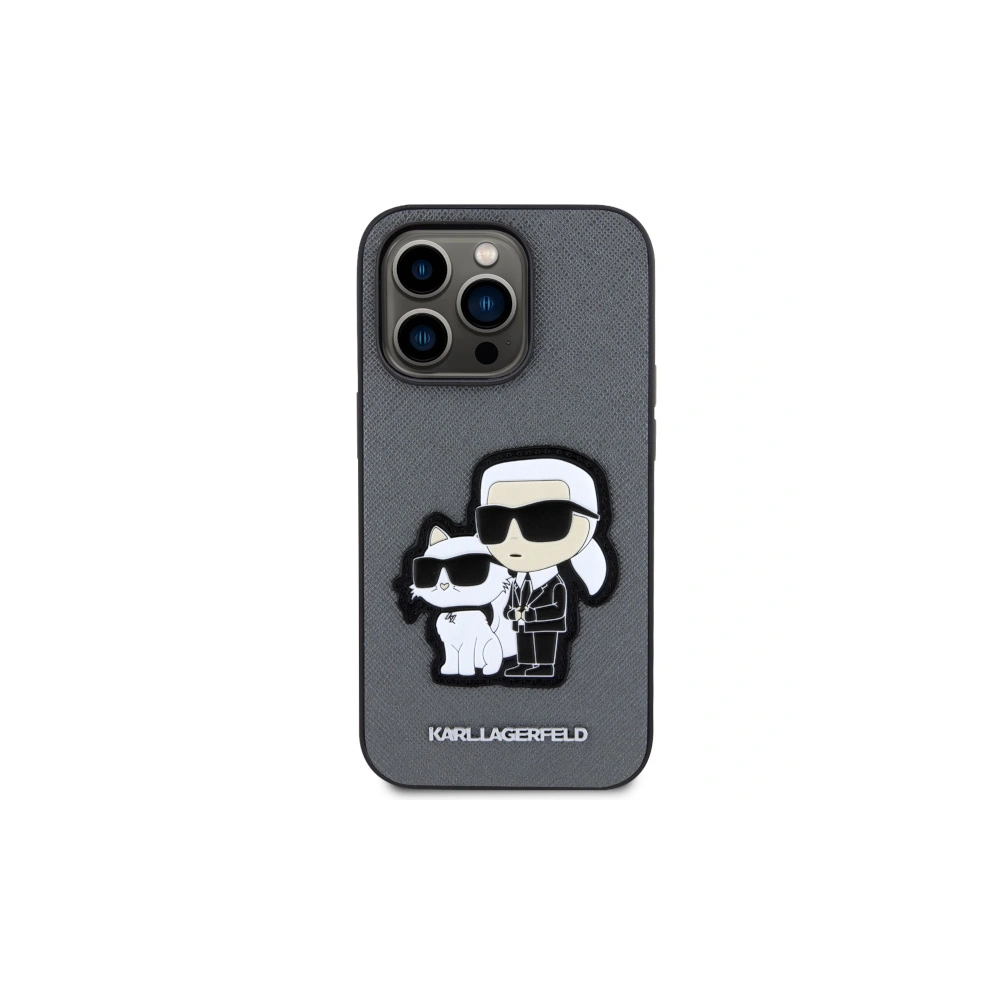 Hurtownia GSM - Etui Karl Lagerfeld KLHCP14LSANKCPG Apple iPhone 14 Pro Hardcase silber/silver Saffiano Karl & Choupette - KLD1544 - {ean13} - Hurt