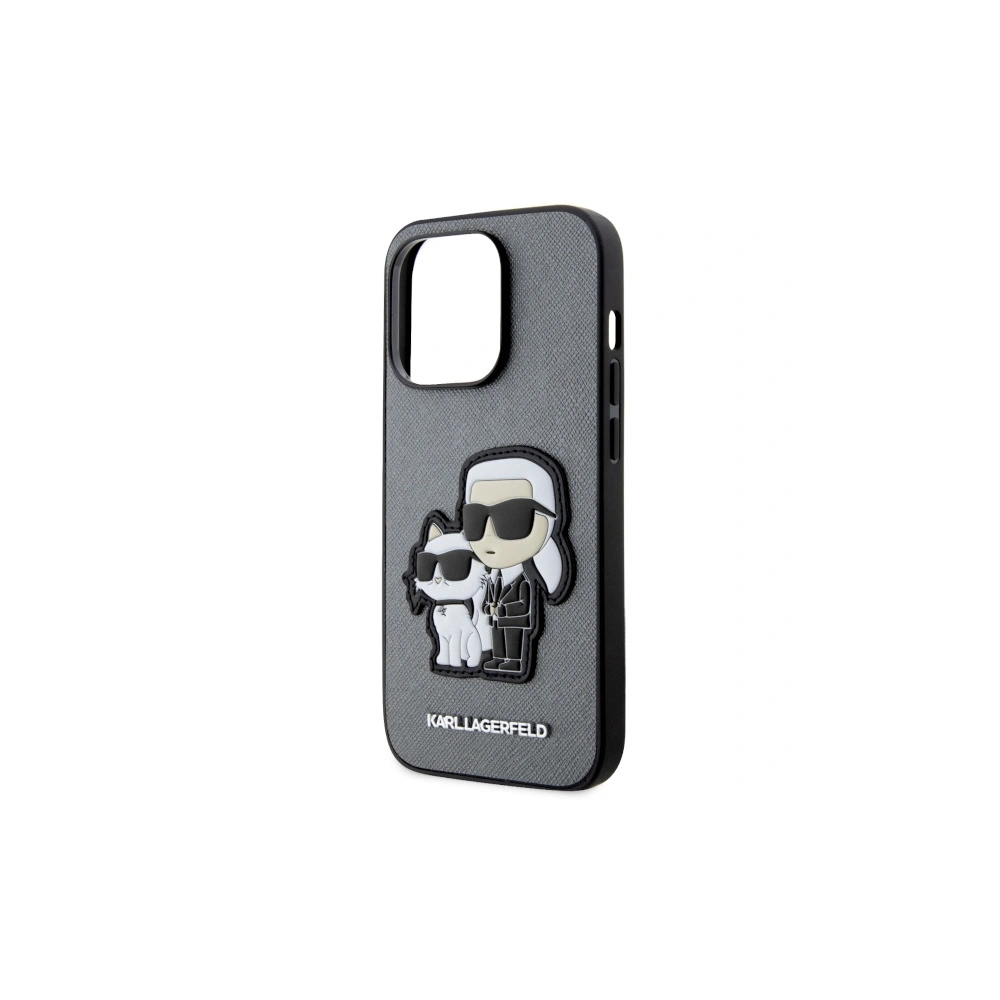 Hurtownia GSM - Etui Karl Lagerfeld KLHCP14LSANKCPG Apple iPhone 14 Pro Hardcase silber/silver Saffiano Karl & Choupette - KLD1544 - {ean13} - Hurt