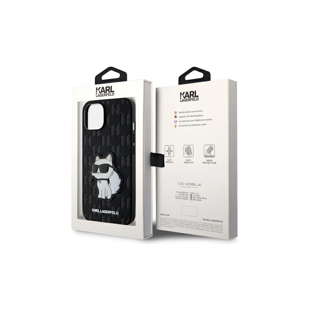 Hurtownia GSM - Etui Karl Lagerfeld KLHCP14MSAKHPCK Apple iPhone 14 Plus / 15 Plus schwarz Saffiano Monogram Choupette - KLD1546 - {ean13} - Hurt