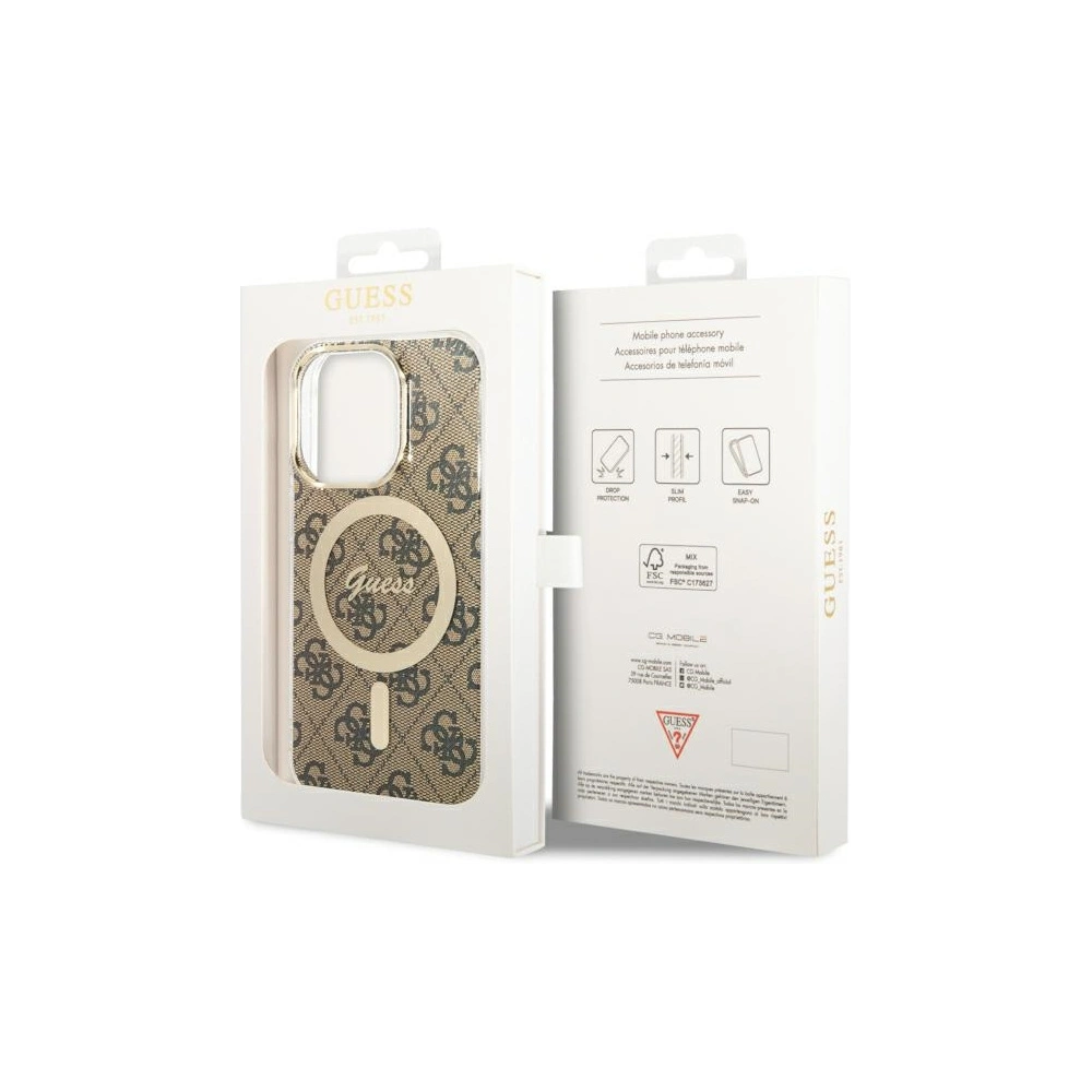 Wholesale Guess GUHMP13LH4STW Apple iPhone 13 Pro brown hardcase 4G MagSafe - GUE2469 - {ean13} - Hurt