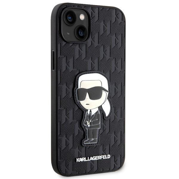 Kryt Karl Lagerfeld KLHCP14MSAKHPKK Apple iPhone 14 Plus / 15 Plus black Saffiano Monogram Ikonik