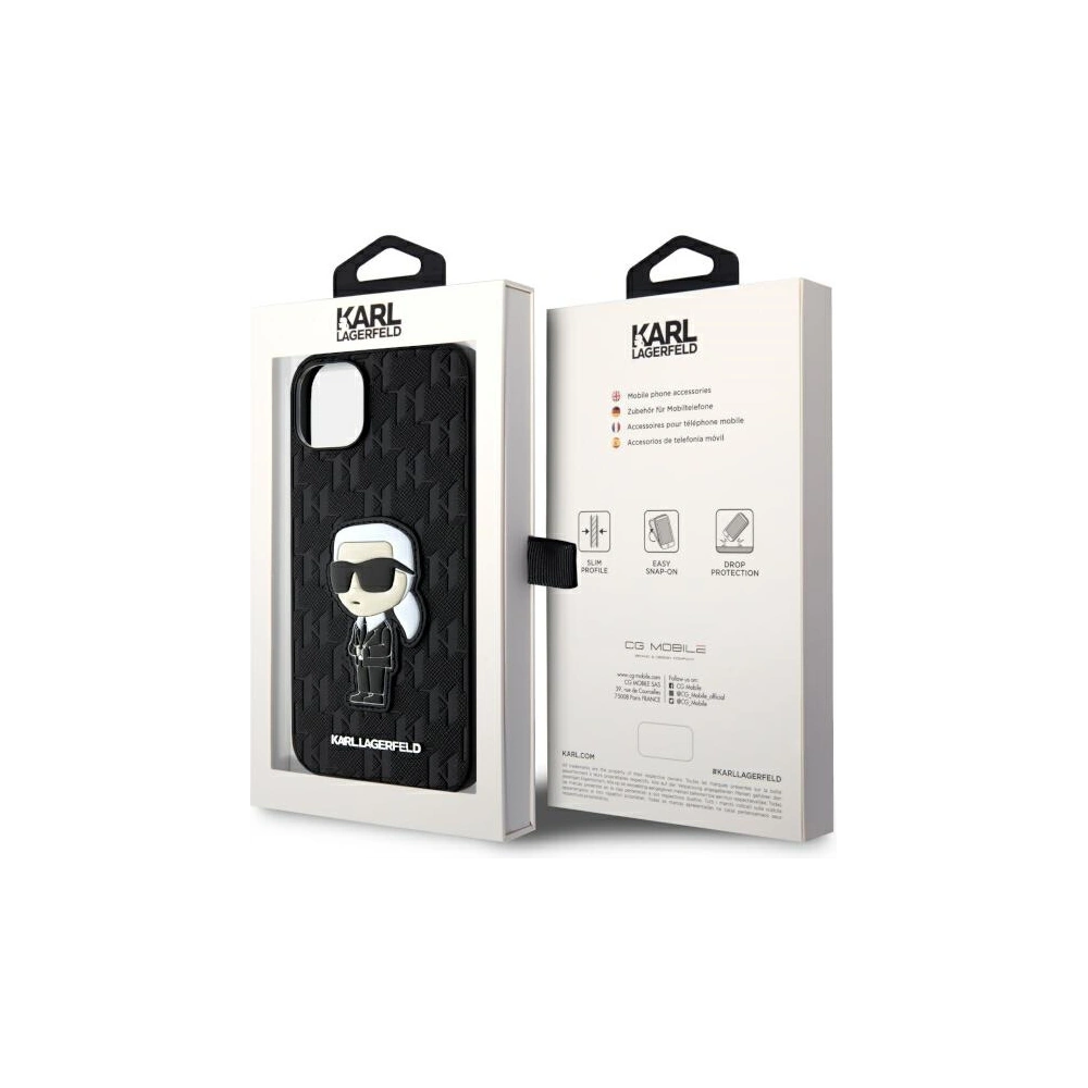 Hurtownia GSM - Etui Karl Lagerfeld KLHCP14MSAKHPKK Apple iPhone 14 Plus / 15 Plus schwarz Saffiano Monogram Ikonik - KLD1547 - {ean13} - Hurt