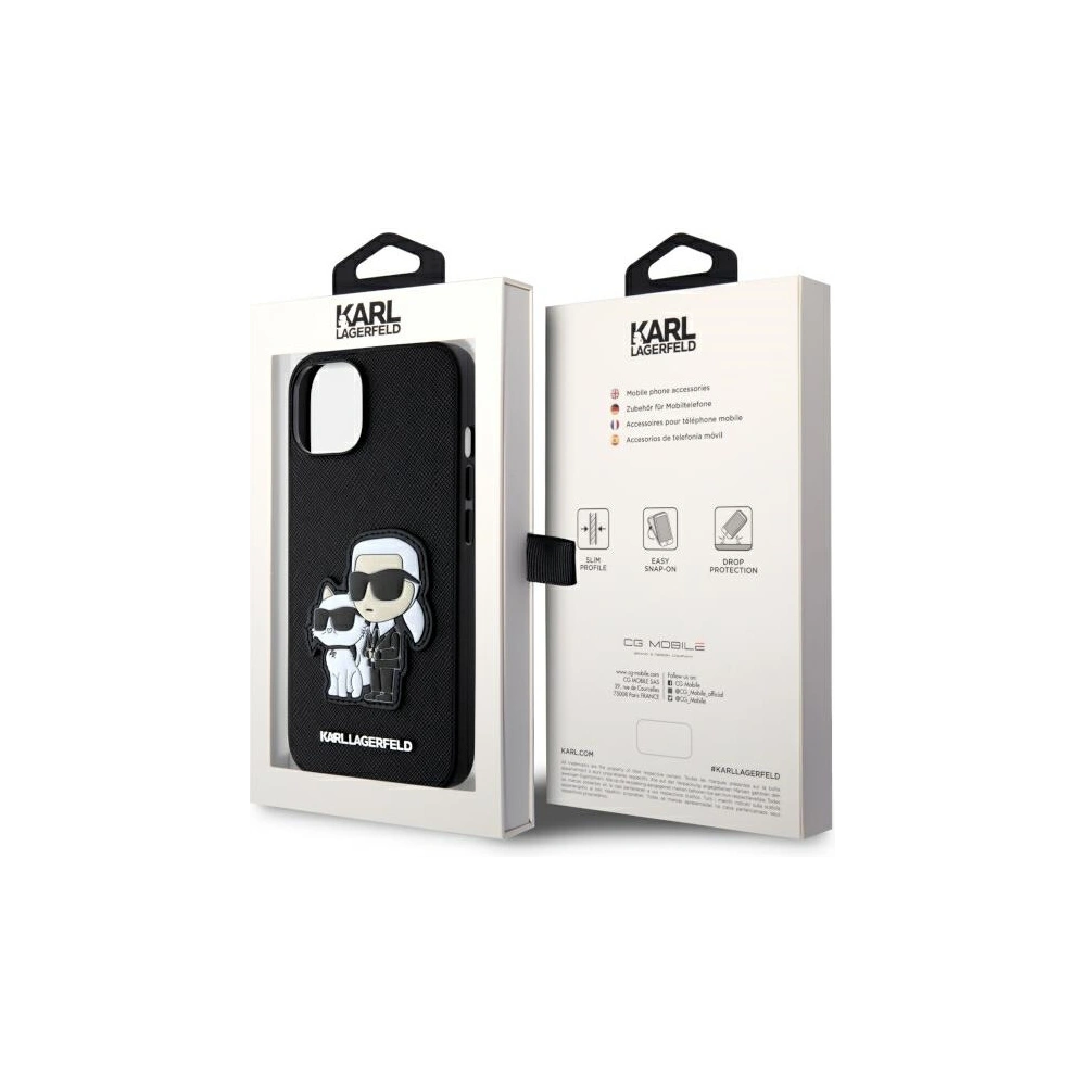 Hurtownia GSM - Etui Karl Lagerfeld KLHCP14MSANKCPK Apple iPhone 14 Plus / 15 Plus Hardcase schwarz Saffiano Karl & Choupette - KLD1548 - {ean13} - Hurt
