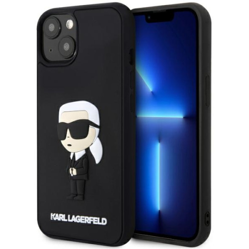 Karl Lagerfeld Distributor - 3666339122621 - KLD1550 - Karl Lagerfeld KLHCP14S3DRKINK Apple iPhone 14 black hardcase Rubber Ikonik 3D - B2B homescreen