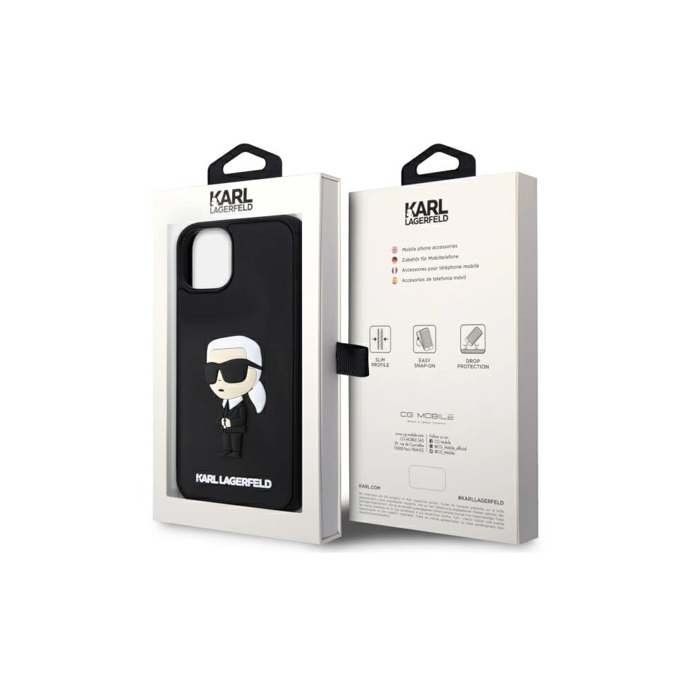 Hurtownia GSM - Etui Karl Lagerfeld KLHCP14S3DRKINK Apple iPhone 14 černý/black hardcase Rubber Ikonik 3D - KLD1550 - {ean13} - Hurt
