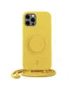 Etui Just Elegance PopGrip Apple iPhone 12/12 Pro żółty/rabbit`s paw 30089